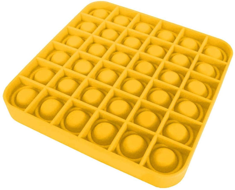 DSFKHG Push Pop Bubble Sensory Fidget Toy For Children Adult (Square, Yellow)