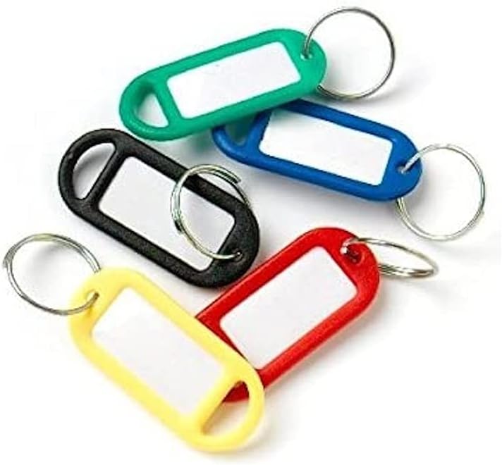 Merriway BH04922 Key Ring Tags Assorted Colours, Set of 7 Piece