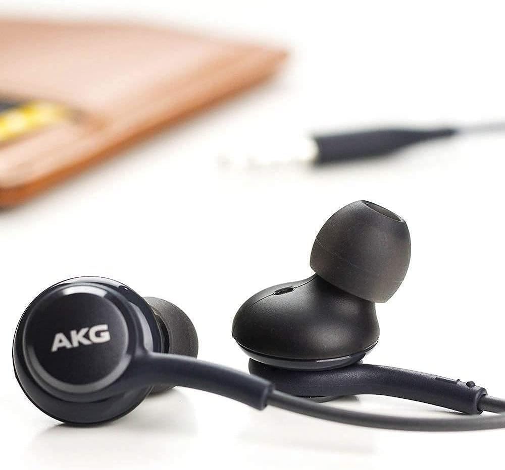 SAMSUNG AKG Type C Earbuds Original with Microphone & Silicone Pouch - Wired USB C Earphones Designed for Galaxy A54 5G, S23, S22, S21 Ultra, S21 FE, S20 Ultra, Note 10, S10 Plus - Black (Pink)