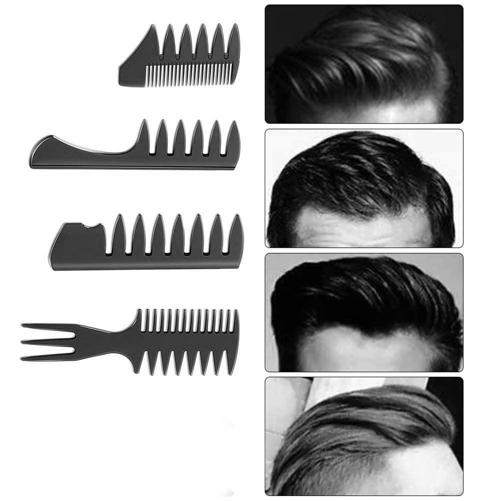 Toulifly Men's Hair Styling Comb Set, 4 Pieces