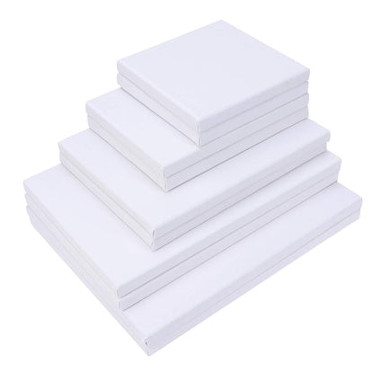 SUPVOX Stretched White Blank Canvas Artist Canvas Board Wood Painting Panel Boards for DIY Drawing 10 Pcs