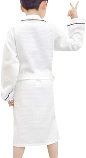 Suplove Children's Summer Cotton Bathrobe boy Girl Hooded hot Spring Swimming Sleeping Robe 6-7Y