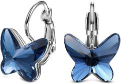 Yellow Chimes Elegant Butterfly Crystal Silver Plated Clip-on Earrings for Women and Girls