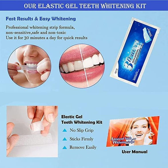 CMRT Unleash Your Dazzling Smile: 14 Whitening Strips | Peroxide-Free & Enamel-Friendly | Achieve Stunning 3D Whitening | Banish Stains from Coffee, Tea, Soda, Smoking, and More (7 Treatments)