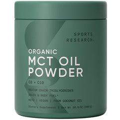 Sports Research MCT Oil Powder with Prebiotic Fiber, Unflavored, 8.73oz (247.5g)