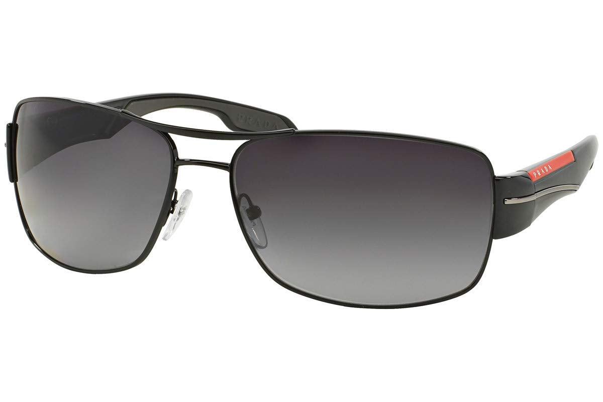 Prada Sport Women's Mod. 53Ns Sole Rectangular Sunglasses, Black/Polar Grey Gradient, 65
