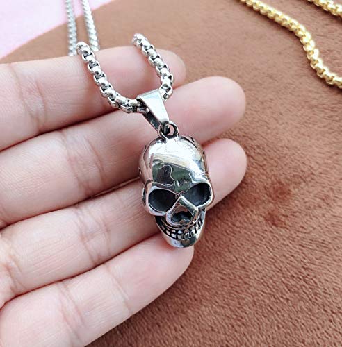 ShiQiao Spl Skull Pendant Necklace Gothic Halloween Accessories for Women Men Punk Accessories for Boys Christmas Birthday Gifts for Boys