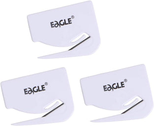 Eagle Letter Opener, Envelope Slitter, Plastic Razor Blade, for Home and Office Use, Pack of 3, White