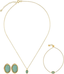 Alwan Silver (Gold Plated) Necklace, Bracelet and Earring Jewellery Set for Babies - EE5208SETGGR
