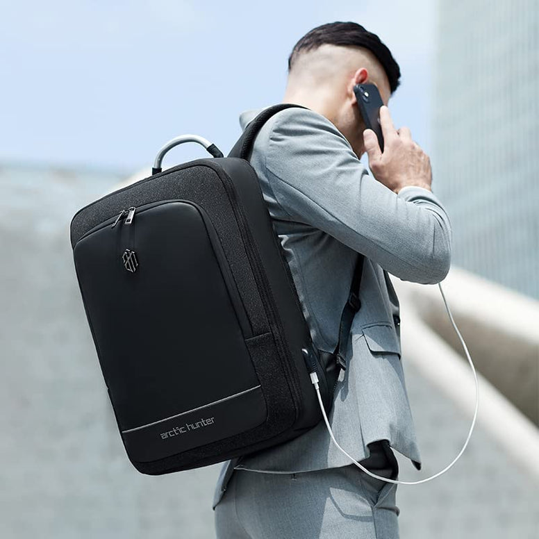 WALKENT ARCTIC HUNTER 17" inch Laptop Bag 41L (Model Hustle) Expandable, Waterproof, External USB, Anti-Theft Backpack for Office Men Women