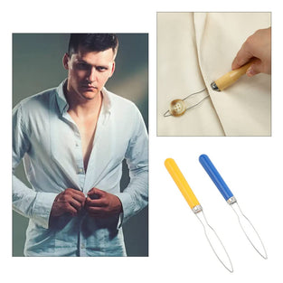 2 Pcs Button Hook Helps Those with Arthritis, Parkinsons, Weaker Grip to Fasten Buttons Zipper Pull Helper Button Assist Devices Easy to Use Clothing Buttoning Aids for Those with Limited Dexterity