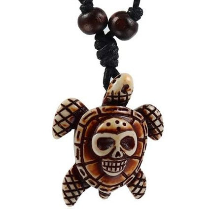 Smiling sunflower Halloween Accessories Skeleton Turtle Necklace, Adjustable Necklace for Men and Women