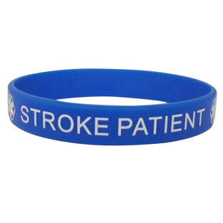 Blue Silicone Rubber Medical Awareness Alert Bracelet