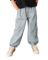 Meikulo Girls Cargo Pants High Waist Fashion Baggy Parachute Cuffed Trousers 5-14 Years