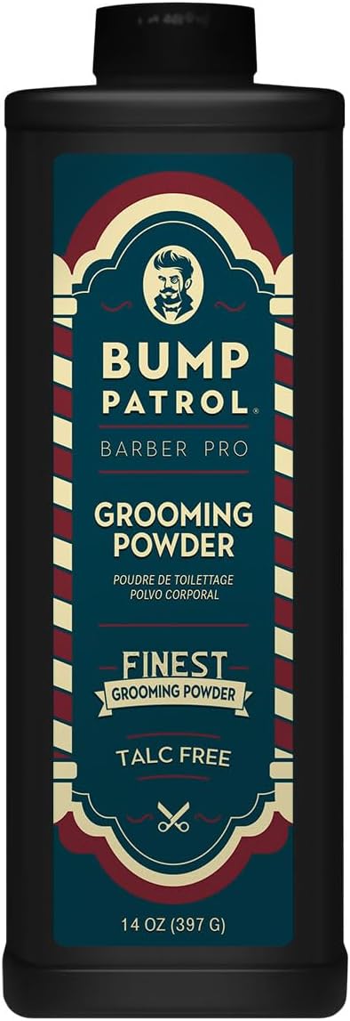 Bump Patrol Barber Pro Grooming Powder - Talc Free Hair and Body Powder for Men - Protects Against Sweat, Odor, and Chafing from Head to Toe for All Skin Types