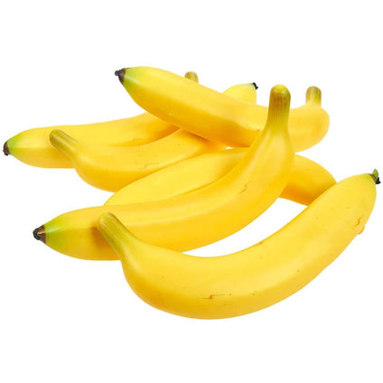 Juvale Set of 6 Individual Fake Fruit Bananas - Artificial Fruit Plastic Bananas for Still Life Paintings, Storefront Decoration, Kitchen Decor, Yellow, 8 x 3.7 x 1.5 Inches