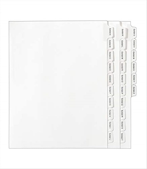 Avery Collated Legal Dividers Allstate Style, Letter Size, EXHIBIT A-Z Tab Set (82105), White