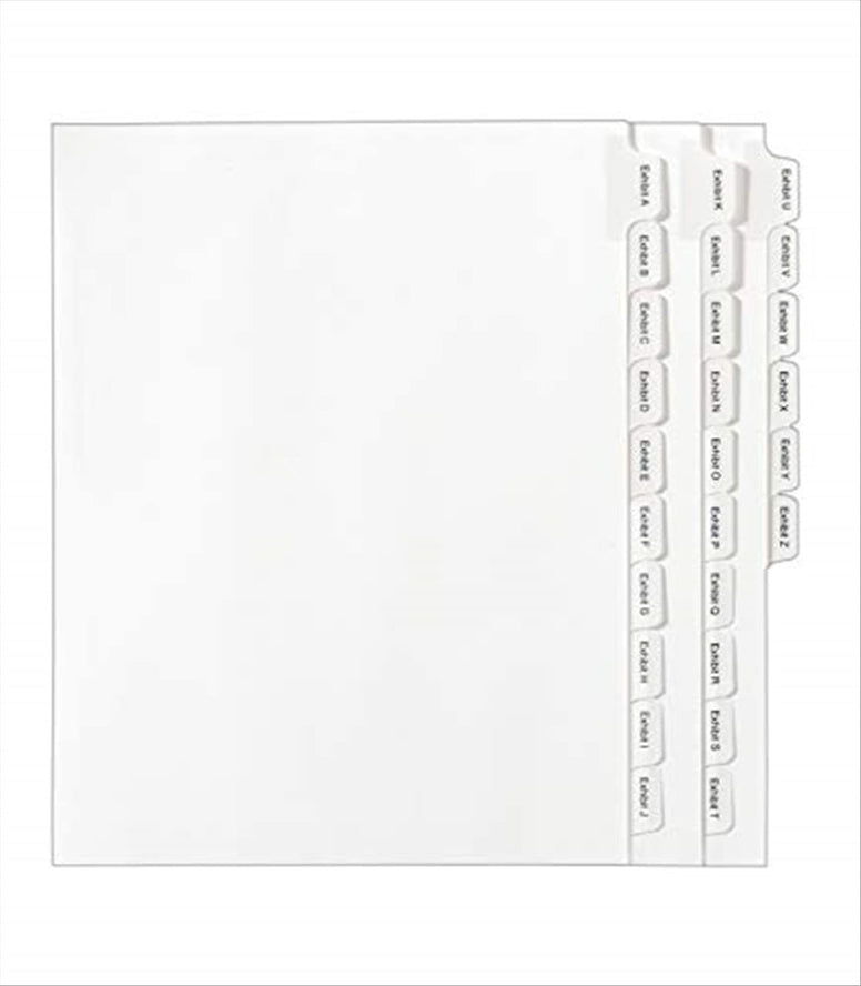 Avery Collated Legal Dividers Allstate Style, Letter Size, EXHIBIT A-Z Tab Set (82105), White