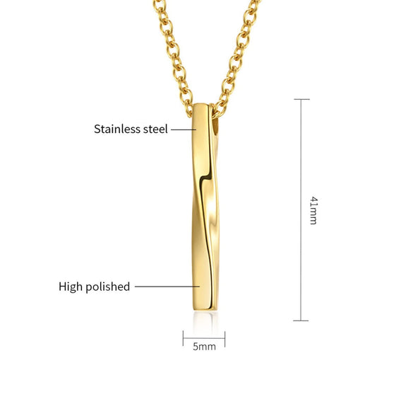 Stainless Steel Twisted Cube Pendant Necklace for Men Women with Chain