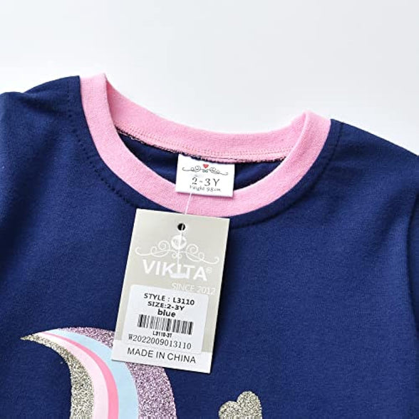 VIKITA Little Girls Cute Flower Long Sleeve T-Shirt Top for 1-8 Years