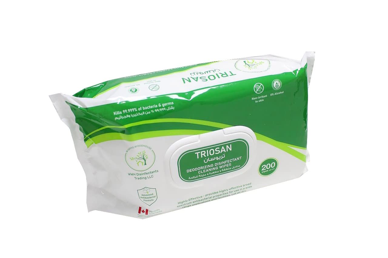 WishingWoodHouse Triosan Wipes Disinfectant Sanitizing Wipes | 200 Wipes for Cleaning and Sanitizing