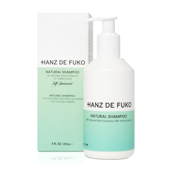 Hanz de Fuko Premium Natural Shampoo – High Performance Hair Cleanser – Sulfate and Paraben Free – Soothes Scalp Irritation – 16+ Natural Plant Extracts, 8 oz.