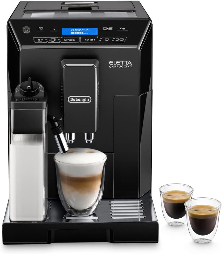 De'Longhi Eletta Fully Automatic Coffee Machine | With Milk Frother | 13 Adjustable Settings | Integrated Coffee Grinder | ECAM44.660.B (Black)