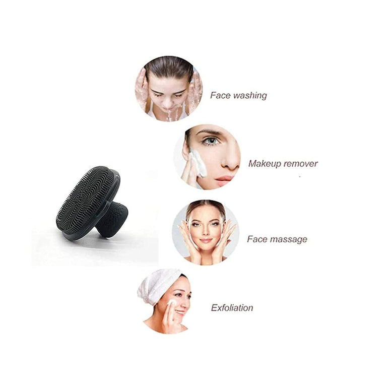 ELECDON Silicone Face Scrubber Facial Cleansing Brush Silicone Face Wash Brush Manual Waterproof Cleansing Skin Care Face Brushes for Cleansing and Exfoliating (black)