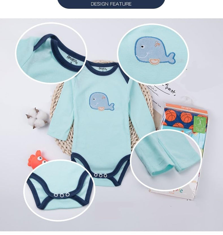 HALAYAYA Newborn Baby Girls Boys Clothes Accessories Set 5 Long-sleeved Bodysuits Color Random  0-3M