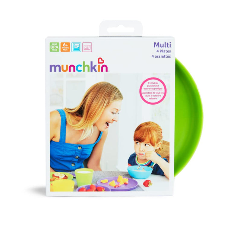 Munchkin Children's Plate Set (4 Pieces) BPA Free, Microwave and Dishwasher Safe