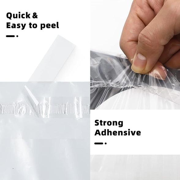 POLYSELLS Extra Strong Self Seal Clear Poly Bags with Suffocation Warning for Packaging, Shipping, T-Shirts, Clothes & FBA, permanent Adhesive, 6"x9", 100pcs