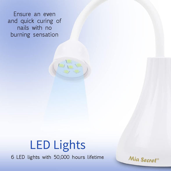 Mia Secret - LED/UV Table Lamp for Curing Gel Tips for Nails - for Nail Technician Flexible Neck 6 Light Design
