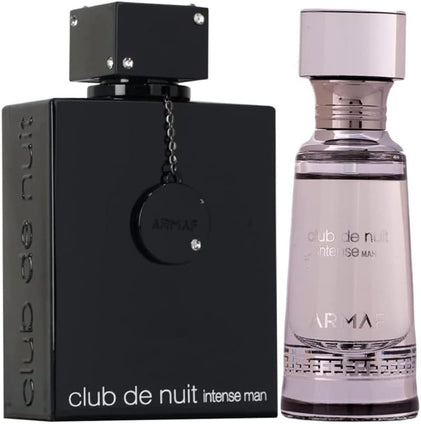 Armaf Club De Nuit Intense Man Perfumes Gift Set, Club De Nuit Intense Eau De Parfum 200ml Black + Club De Nuit Intense Non Alcoholic Concentrated Luxury French Perfume Oil 20ml, perfume for men