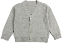 IESSRA Unisex Toddler Boys Girls Cardigans Sweater School Uniforms V-Neck Long Sleeve Button Soild Cotton Knit Tops