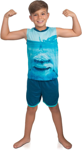 Prestigez Boys 2 Piece Tie Dye Pajama Set, Tank and Shorts 8 Years