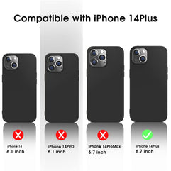 X-level Compatible iPhone 14 Plus Case Slim Fit Ultra-Thin [Guardian Series] Soft TPU Matte Finish Coating Phone Cases Lightweight Anti-Scratch Back Cover Grip 6.7" (2022)-Black