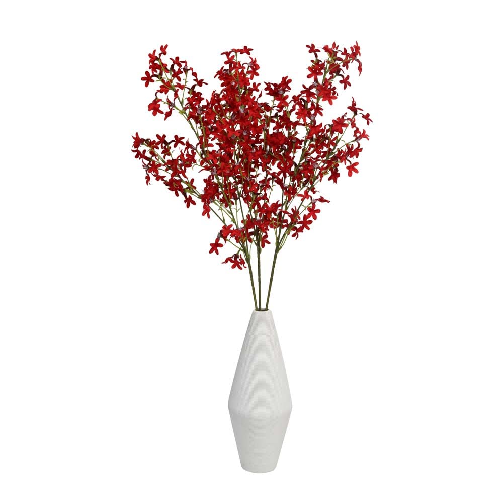 YATAI Packs of Artificial Flowers Jasmine Fake Silk Flowers - Artificial Flowers For Decoration - Artificial Flowers Bouquets Holiday Ornament Flowers (Red, 3)