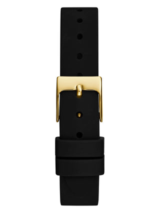 GUESS Women's 28mm Melody Watch - Black Strap, Champagne Dial, Gold-Tone Case