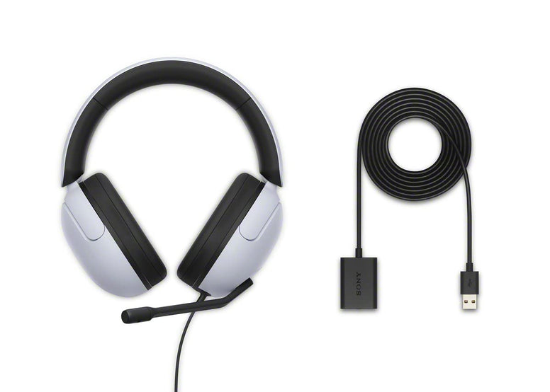 Sony INZONE H3 Wired Gaming Headset, Over ear Headphones with 360 Spatial Sound, MDR G300, White, Headphone