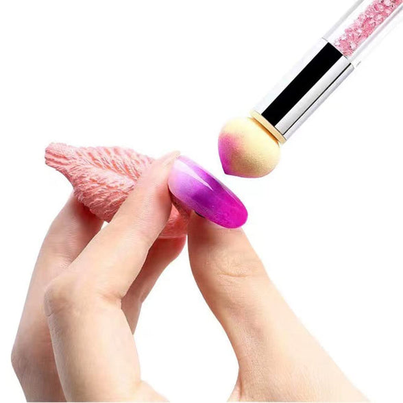 Nail Gradient Sponge Pen, ForSewian Double Head Nail Painting Brush with 20 Pieces Replacement Head for Nail Art Design