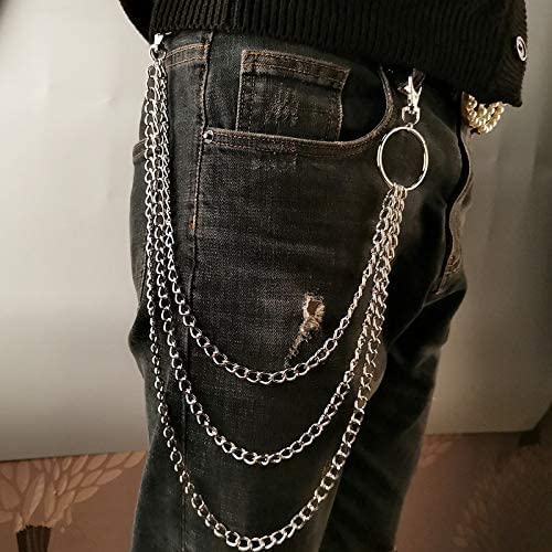 Yellow Chimes Trendy Fashion Stainless Steel Multilayer Unisex Jeans Chain by Yellow Chimes Silver Plated Shirt Accessory for Men (Silver) (YCFJCH-03JEANS-SL)