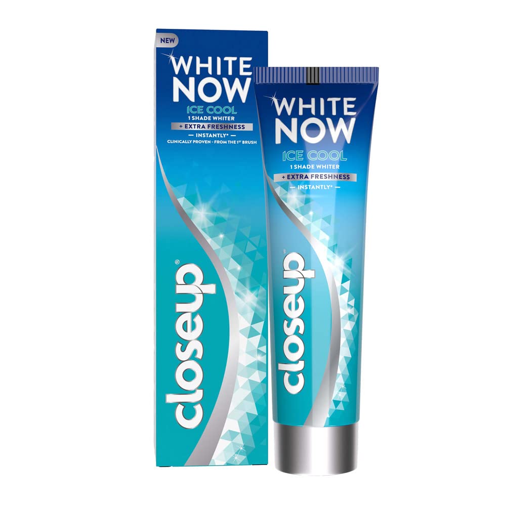 ClosEUp White Now Toothpaste, Ice Cool, Gives 1 Shade Whiter & Extra Fresh Teeth, 75ml