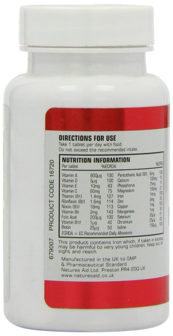 Natures Aid Complete Multi-Vitamins & Minerals, 90 Tablets