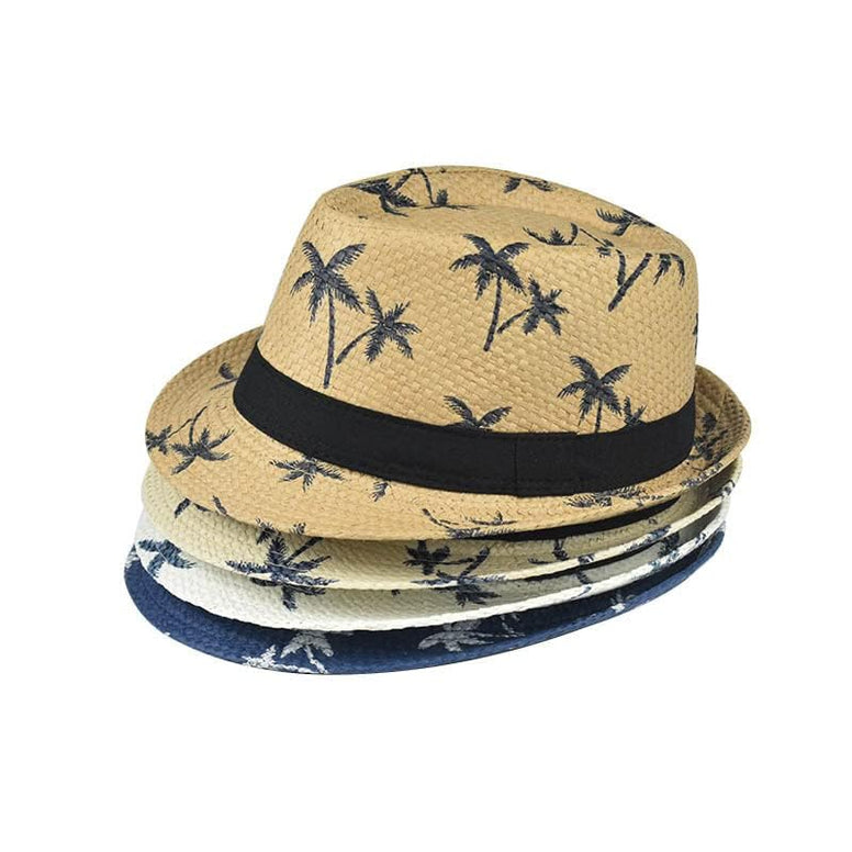 THE WHITE SHOP Accessory Adult Luau Fedora Hat-Beiqe