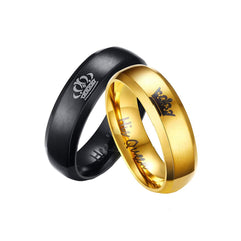 Yellow Chimes King Queen 2 Pc Couple Rings Set Gold Plated Ring For Women (Ycfjcr-360Qn-Glbk)