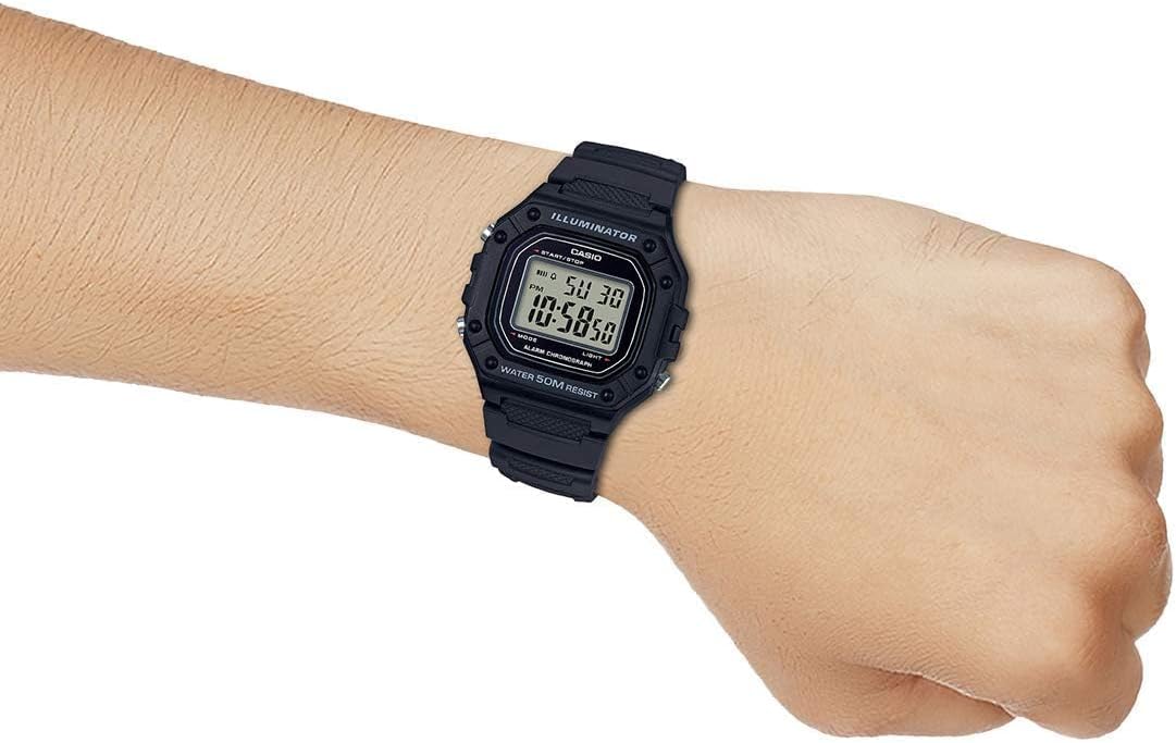 Casio Casual Mens Quartz Watch, Digital, Resin, W-218H-1AVDF