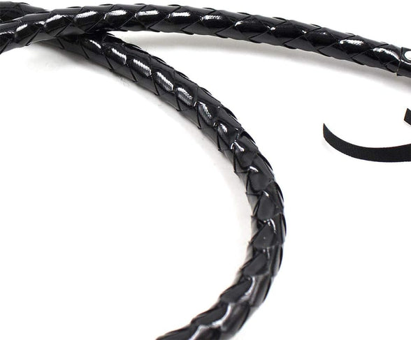 CALIDAKA Faux Leather Black Whip Costume Whip Handmade Bullwhip, Whip Costume Accessory Horse Riding Crops Equestrianism Whips for Stage Performance Racing Cosplay Costume Accessories