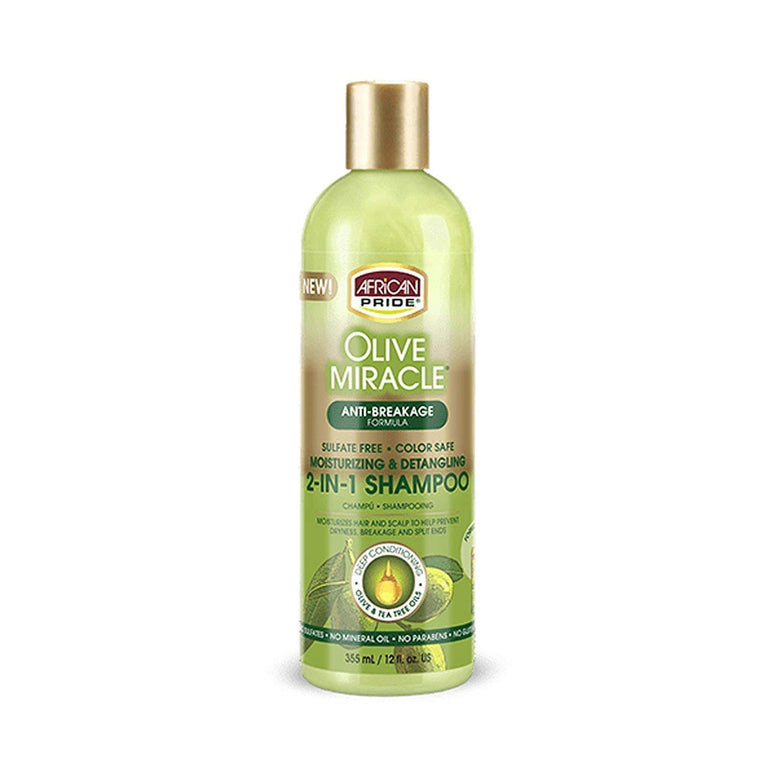 African Pride Olive Miracle Anti-Breakage 2 in 1 Shampoo and Conditioner 355 ml/12 fl.oz