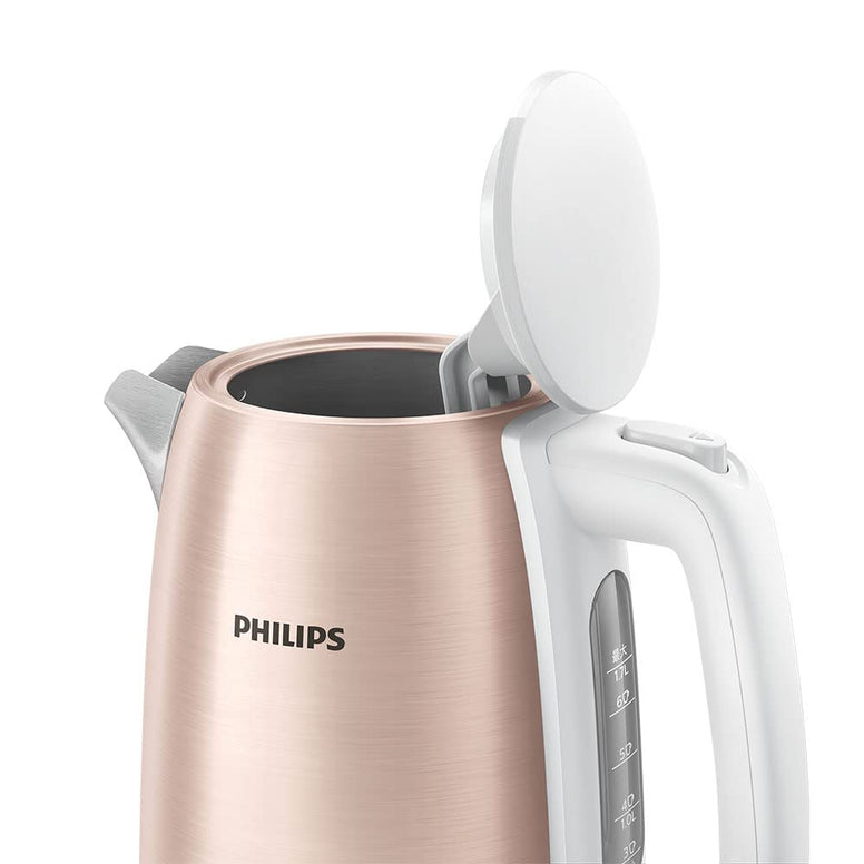 Philips Stainless steel Kettle, Daily Collection,Rose Gold Metallic/White HD9350/96,2 Years Warranty