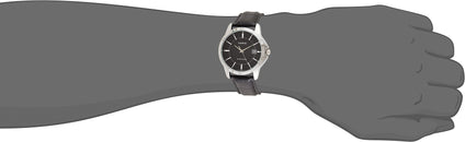 Casio men's black dial leather analog watch - mtp-v004l-1audf